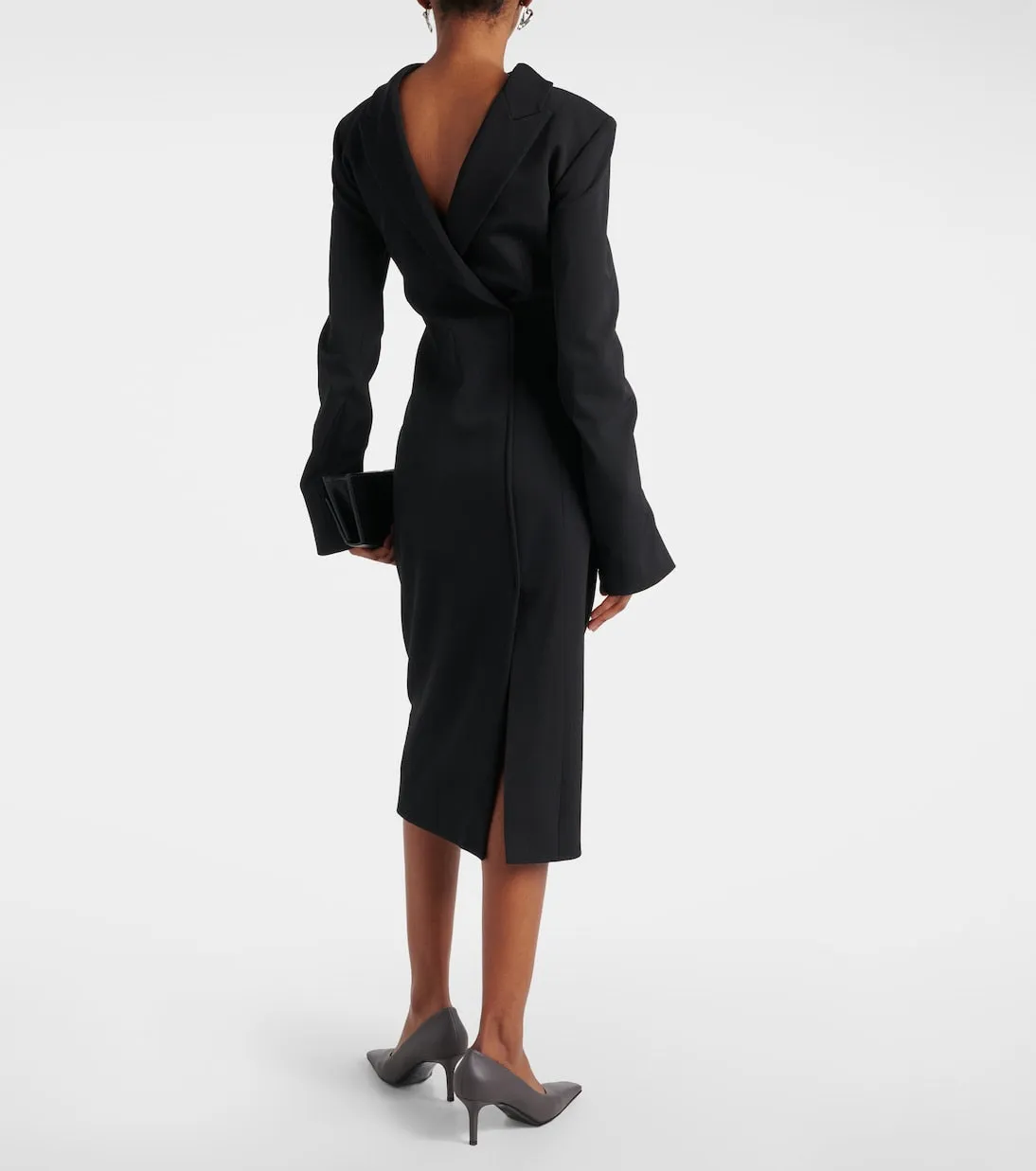 Acne Studios high collar dadress midi dress, black
