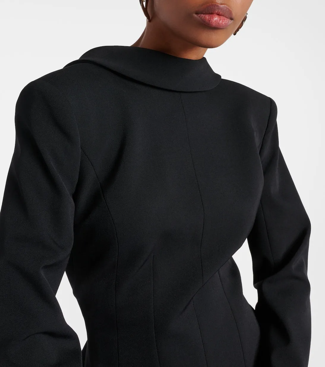 Acne Studios high collar dadress midi dress, black