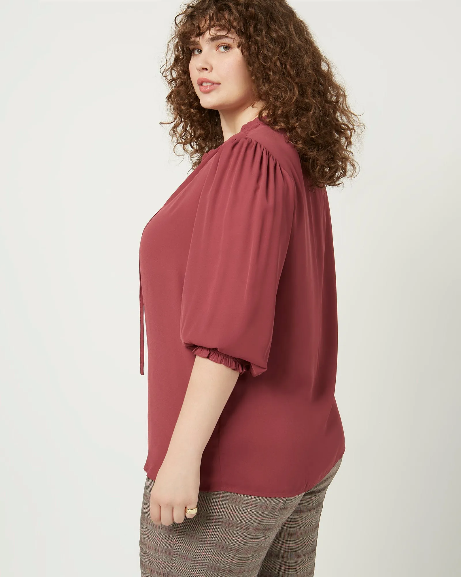 Betty Three-Quarter Sleeve Blouse | Mauve