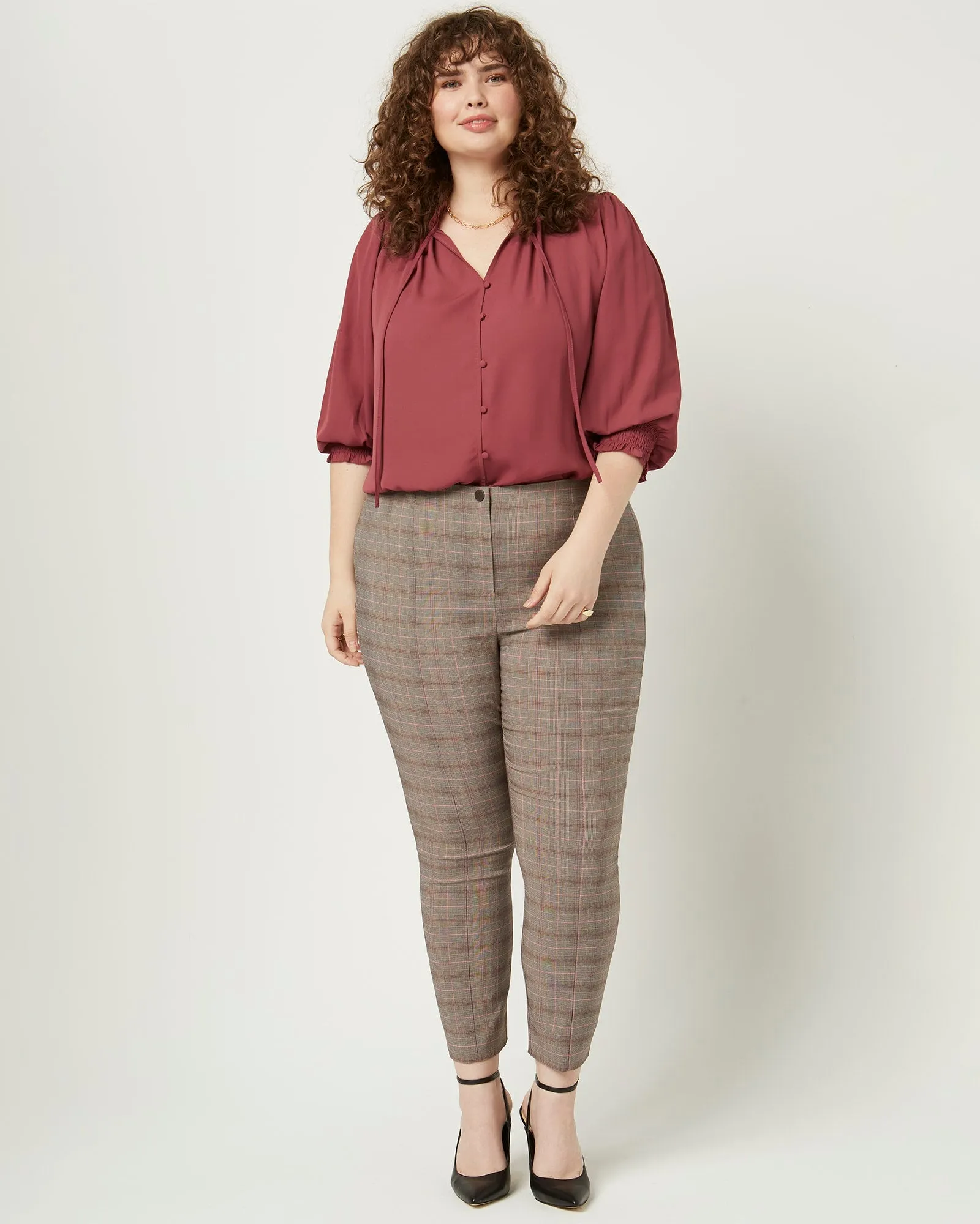 Betty Three-Quarter Sleeve Blouse | Mauve