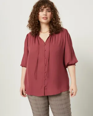 Betty Three-Quarter Sleeve Blouse | Mauve