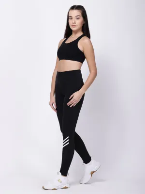 Black White Striped Ace Leggings
