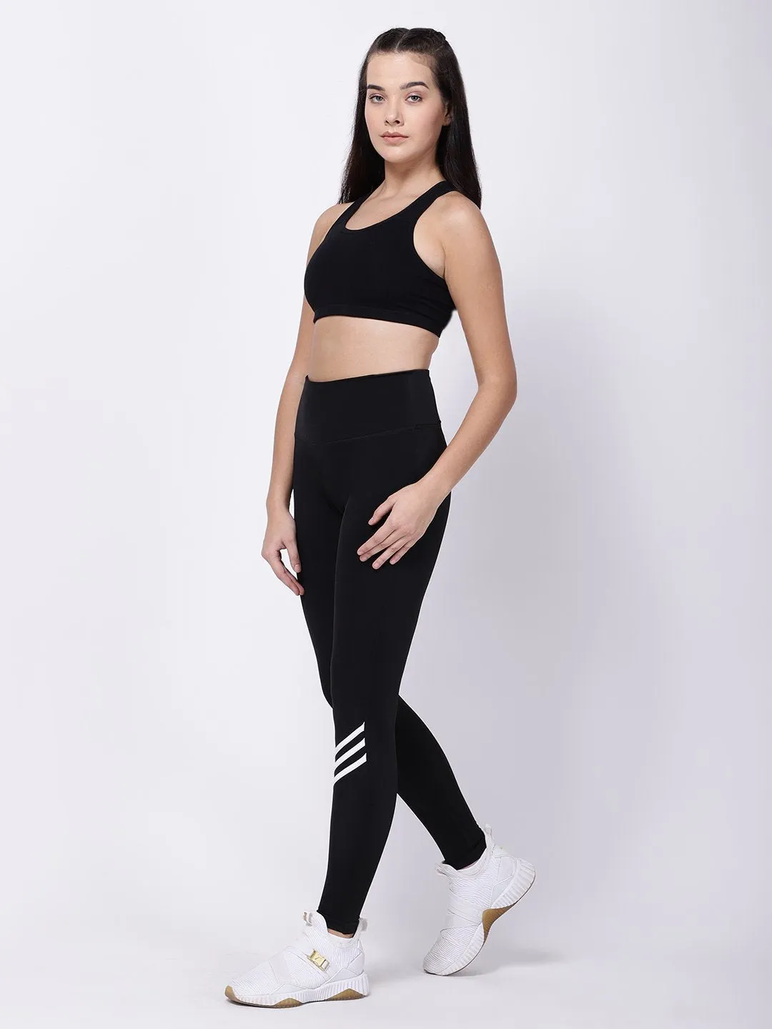 Black White Striped Ace Leggings