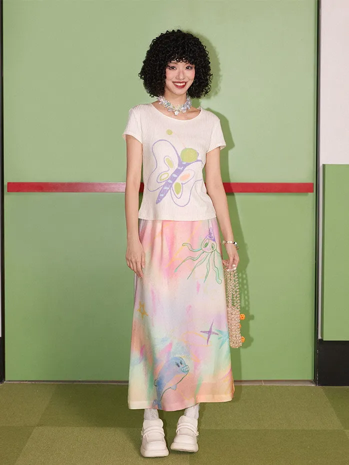 Butterfly Simple Casual Retro Cutsew