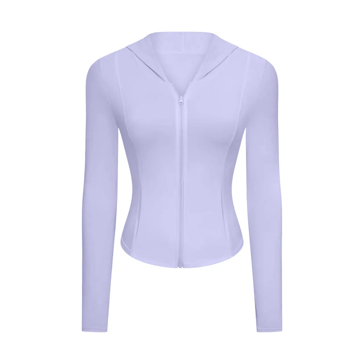 Cool Feeling Sun Protection Sports Coat Women Slim Fit Slimming Zipper Hoodie Running Quick Drying Workout Top
