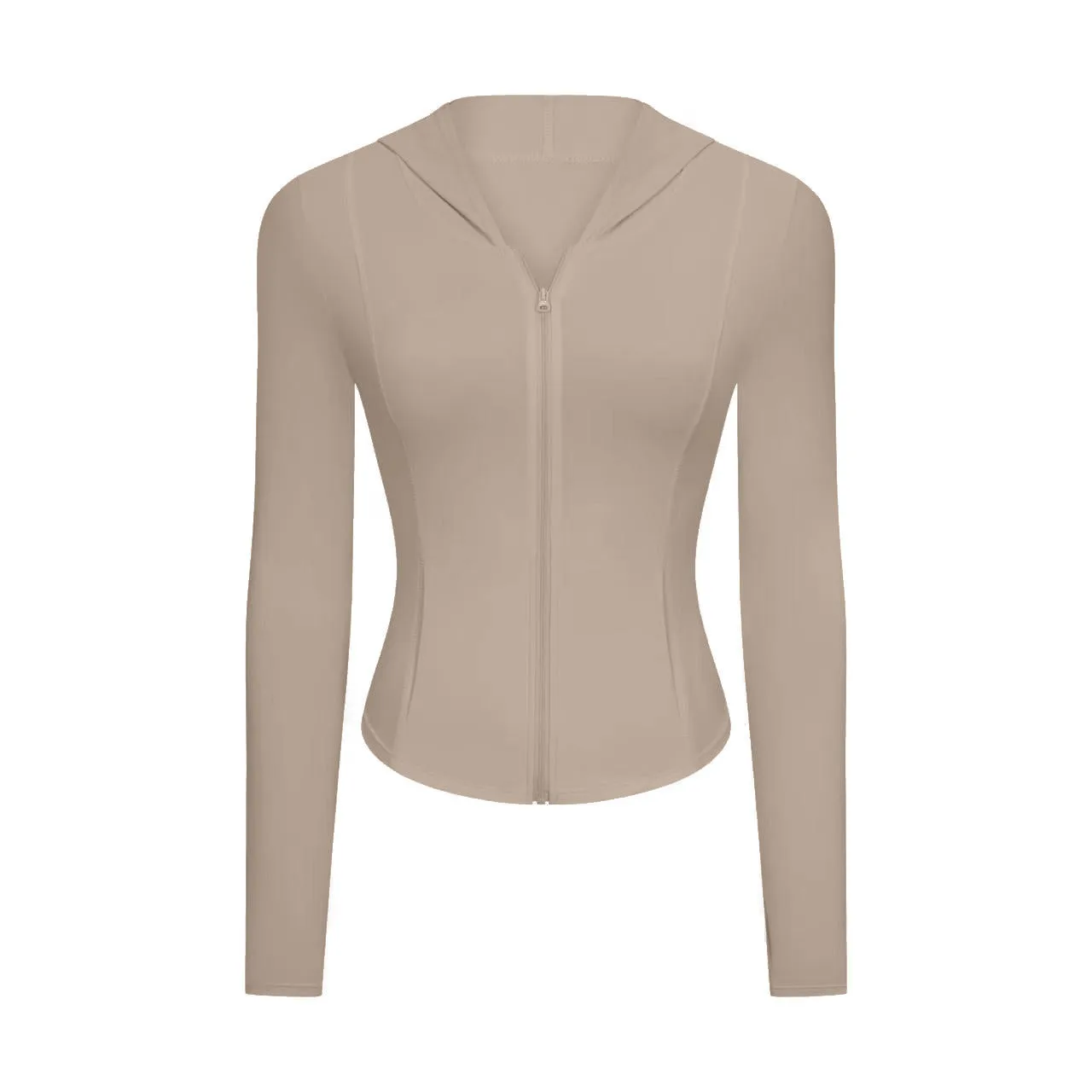 Cool Feeling Sun Protection Sports Coat Women Slim Fit Slimming Zipper Hoodie Running Quick Drying Workout Top
