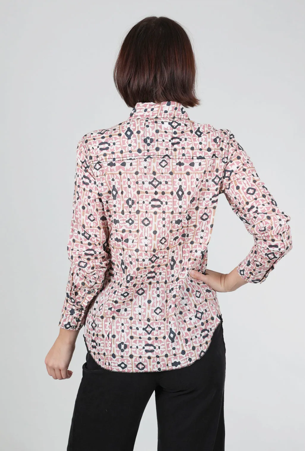Crinkle Quartz Tile Shirt, Dusty Pink