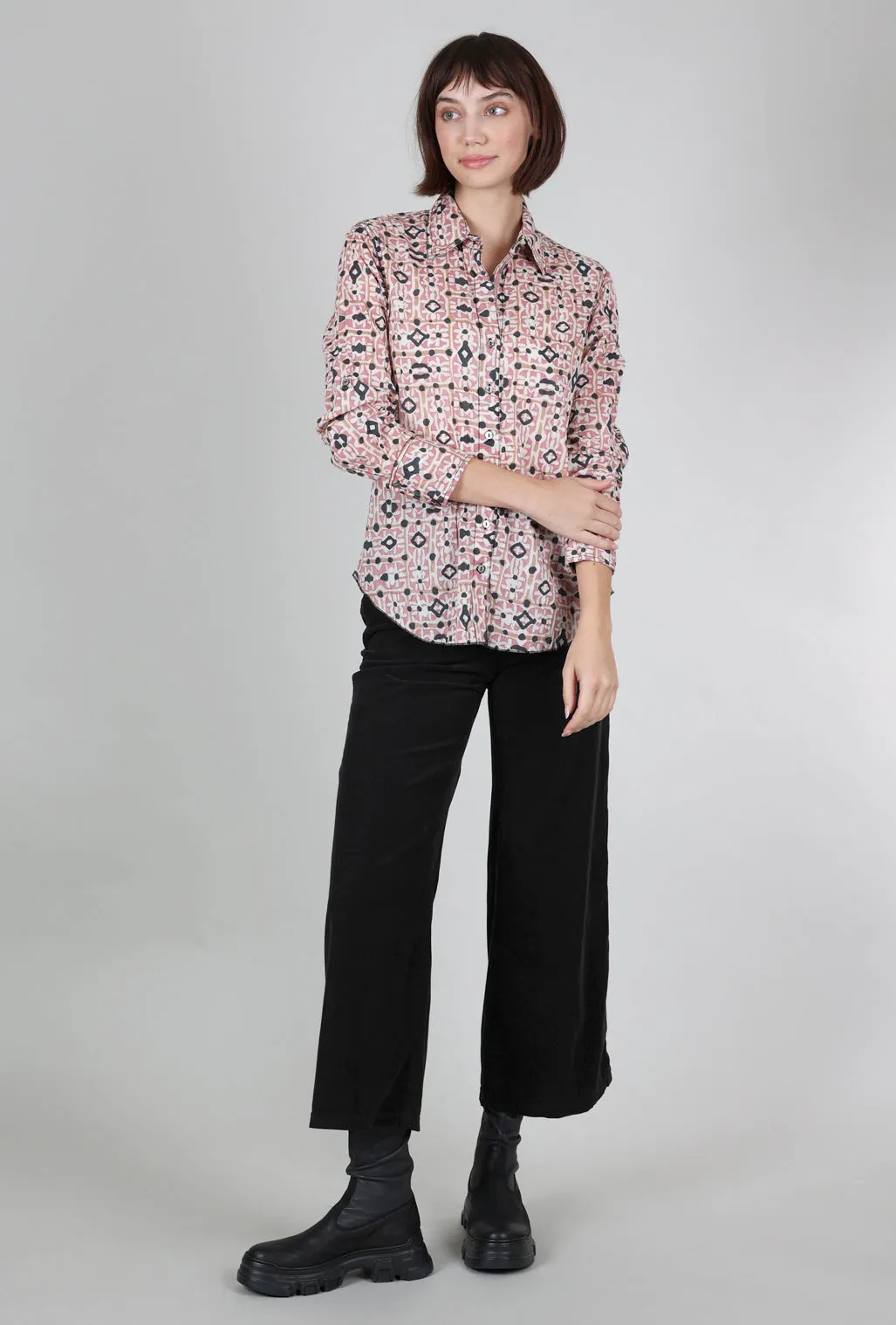 Crinkle Quartz Tile Shirt, Dusty Pink