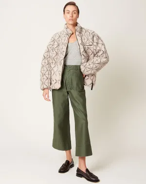 DO-GI SASHIKO BOA Fleece Reversible Blouson in Ecru