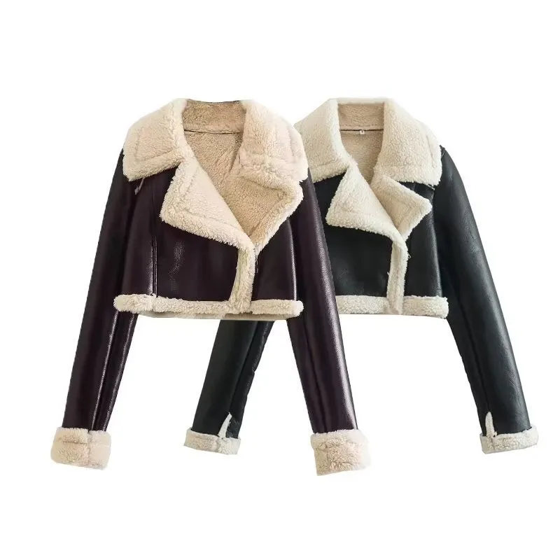 Double Sided Thick Lapel Fleece Jacket