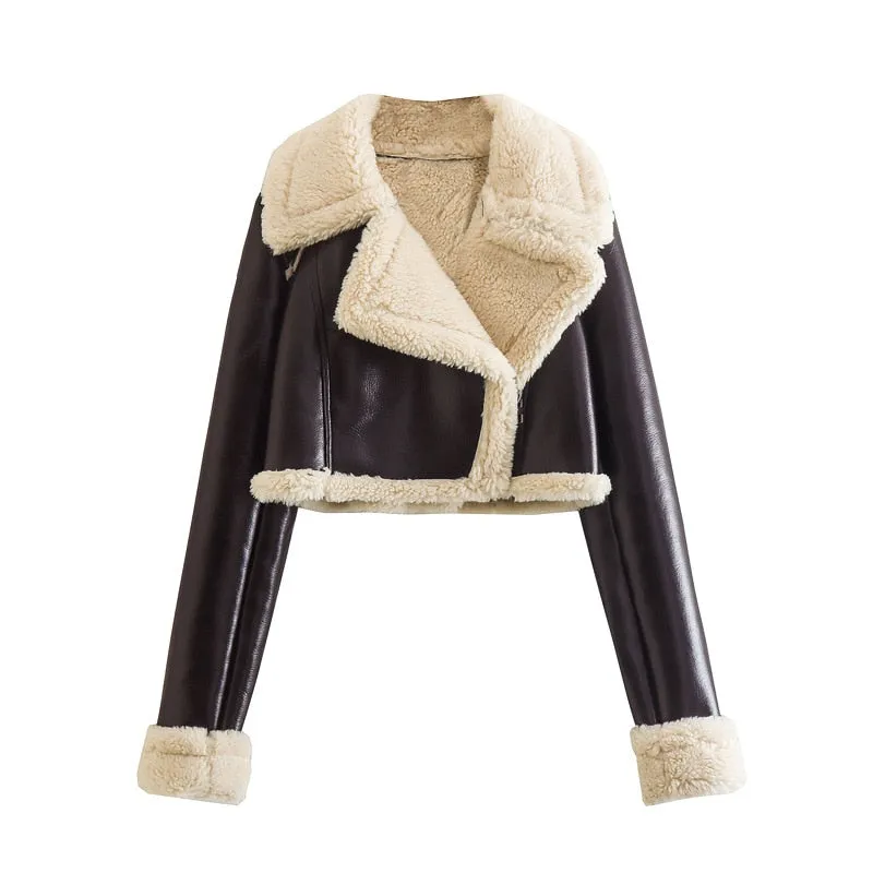 Double Sided Thick Lapel Fleece Jacket
