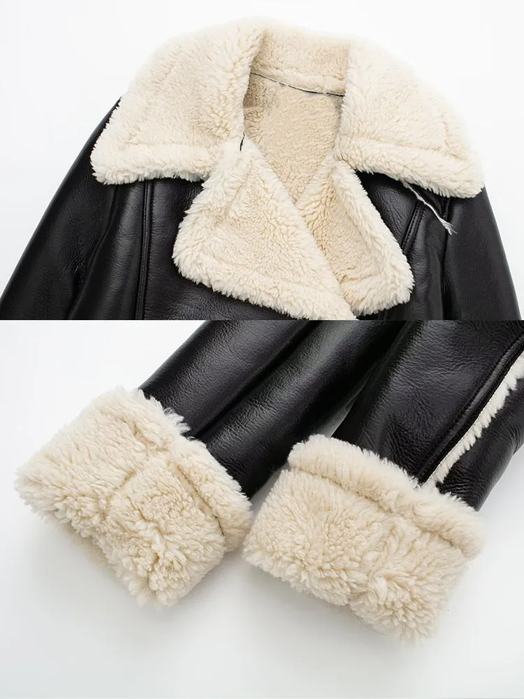 Double Sided Thick Lapel Fleece Jacket