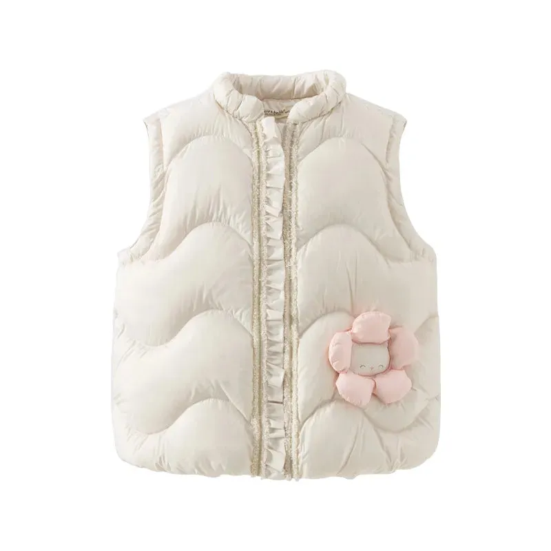 Girls Cotton Down Sleeveless Water Proof Jacket