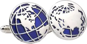 Globe Cufflinks for Men's Shirts Earth Cufflinks Button for Shirt Sleeve Christmas