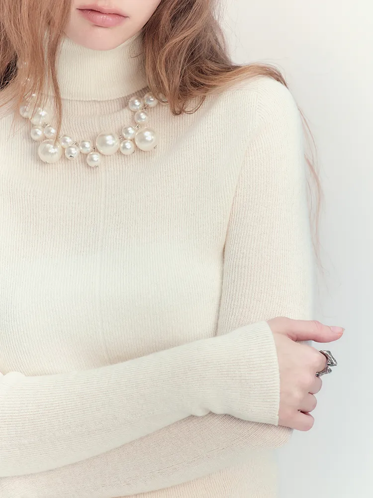 High-Neck Classy Simple Slim Knit