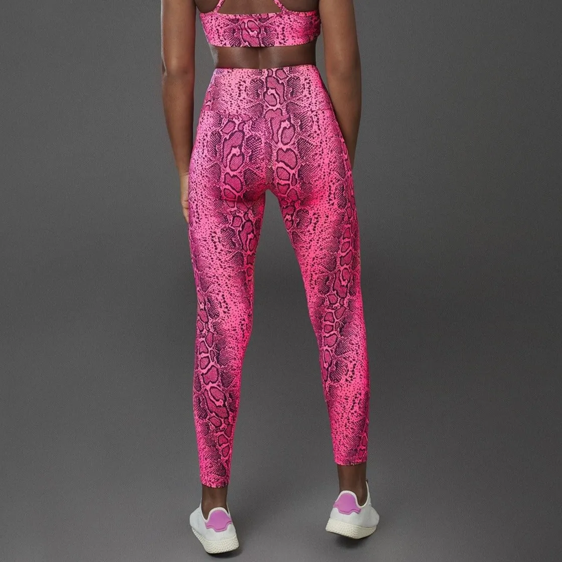 Hot Pink Snakeskin Leggings For Sale / Animal Print leggings and bra