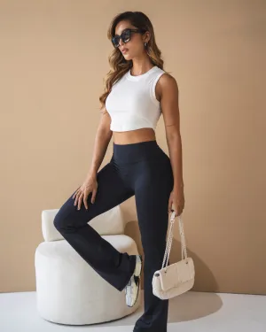Leggings bell bottoms negro FIBER