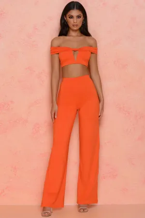 Low Key High Waisted Trousers in Orange
