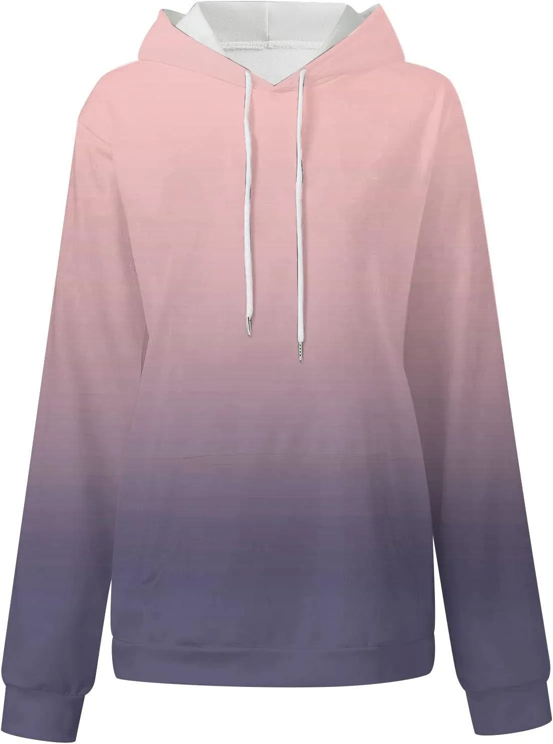 Masbird Hoodies for Women Gradient Print Oversized Sweatshirt Drawstring Pullover with Pocket Trendy Sweater Tops Blouses