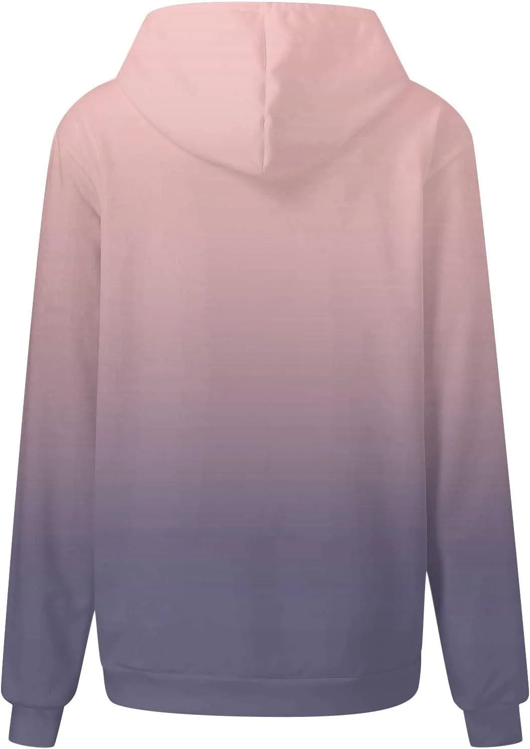 Masbird Hoodies for Women Gradient Print Oversized Sweatshirt Drawstring Pullover with Pocket Trendy Sweater Tops Blouses
