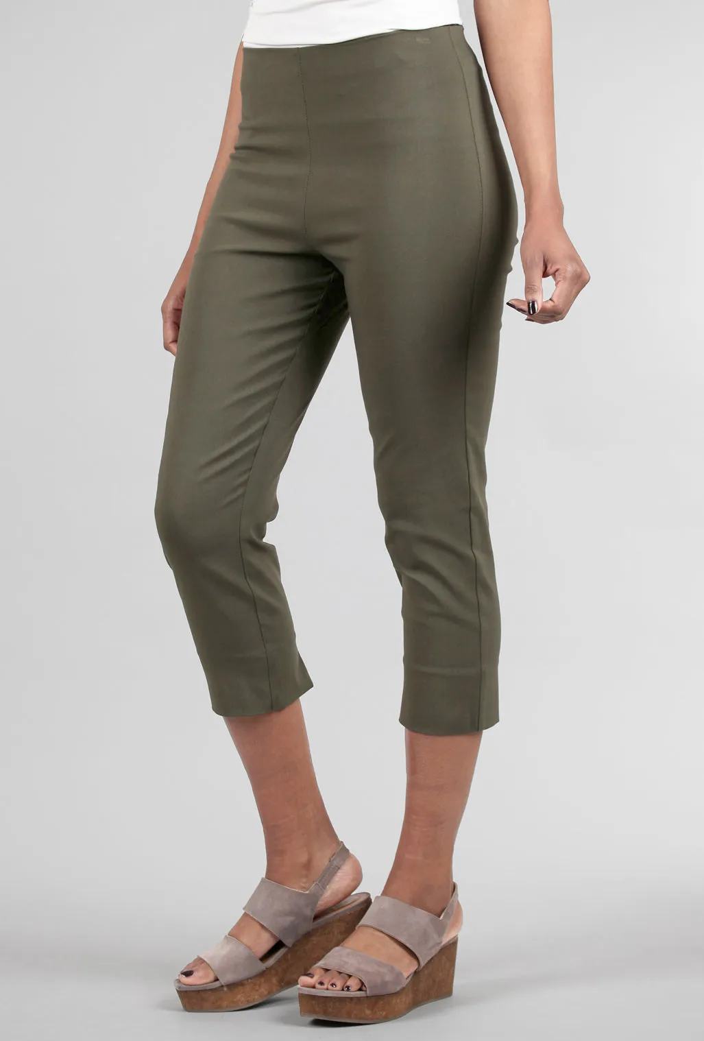 Mindy Cropped Pant, Dark Olive