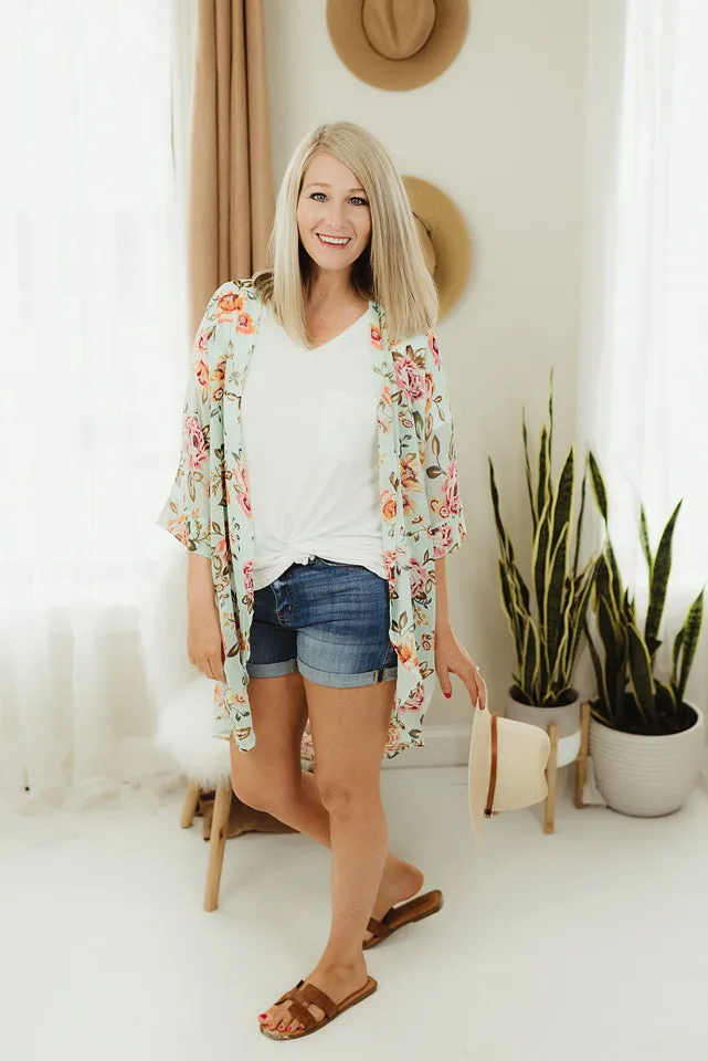 Sheer Floral Chiffon Cardi