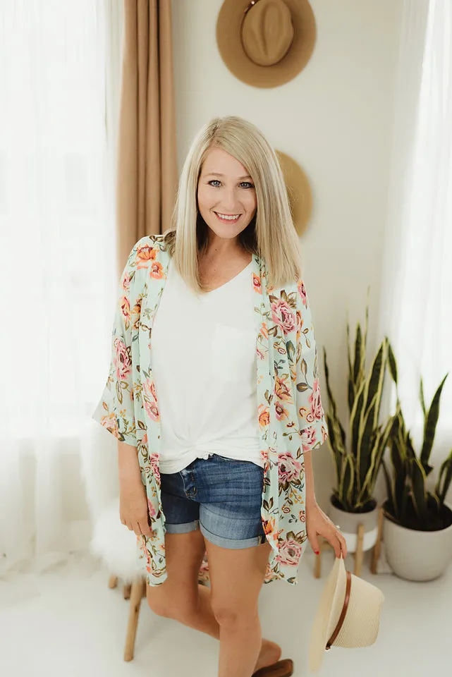 Sheer Floral Chiffon Cardi