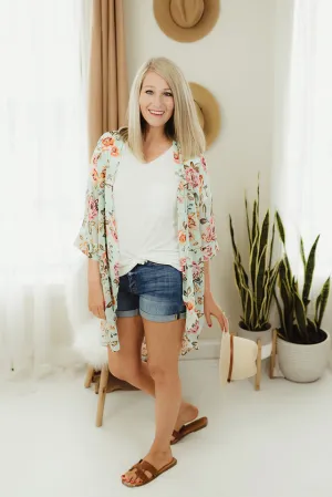 Sheer Floral Chiffon Cardi