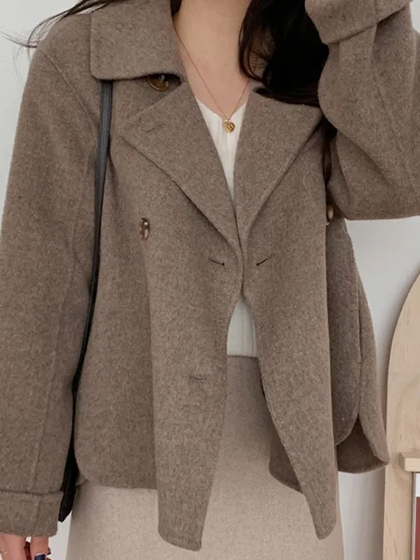 Simple Casual Short Woolen Jacket