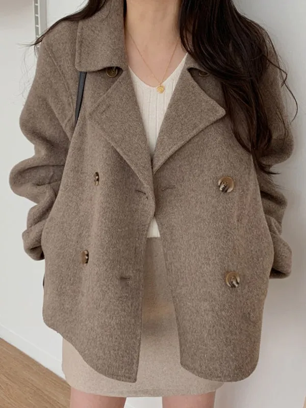 Simple Casual Short Woolen Jacket