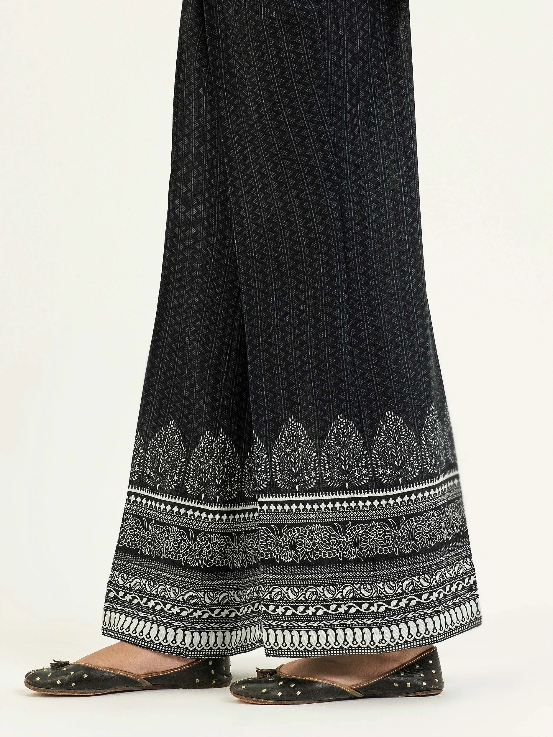 Slub Khaddar Printed Trouser(Pret)