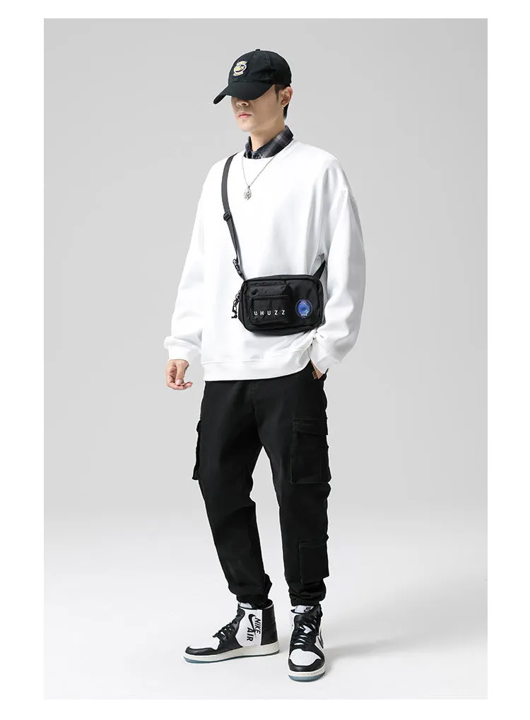 Sweatshirt Round-Neck Long Sleeved Sporty Solid Colored Trendy Loose Student Outerwear