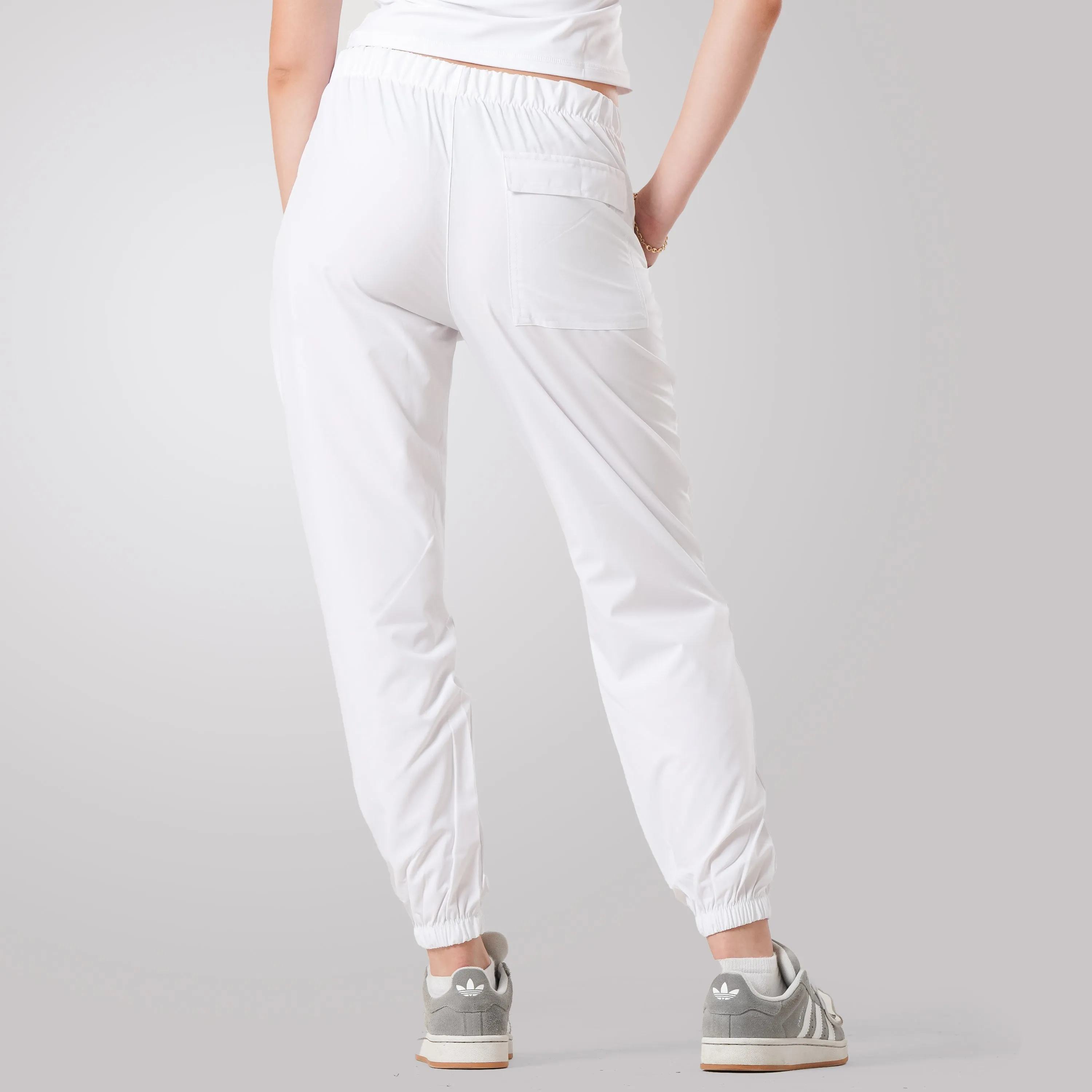 Tf-Premium White Micro Stretch Women Cuff Bottoms