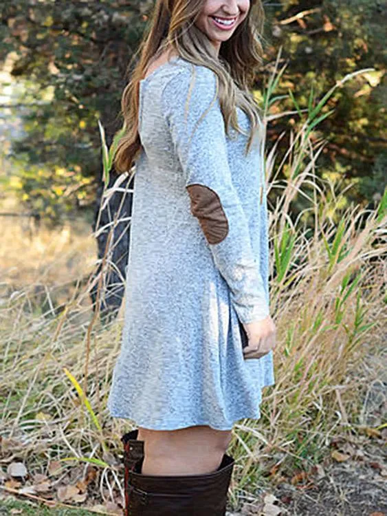 Wholesale Long Sleeve Round Neck Casual Dress