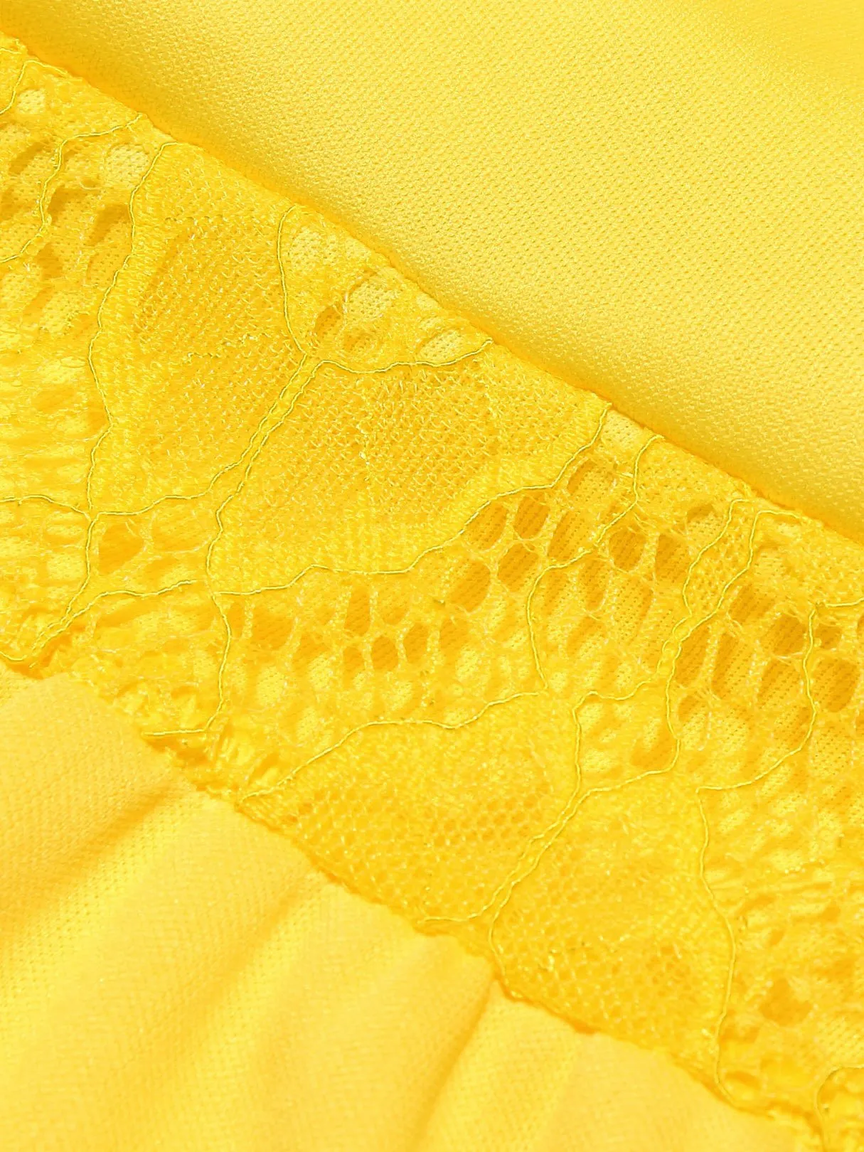Wholesale Scoop Neck Plain Lace Sleeveless Yellow Casual Dresses