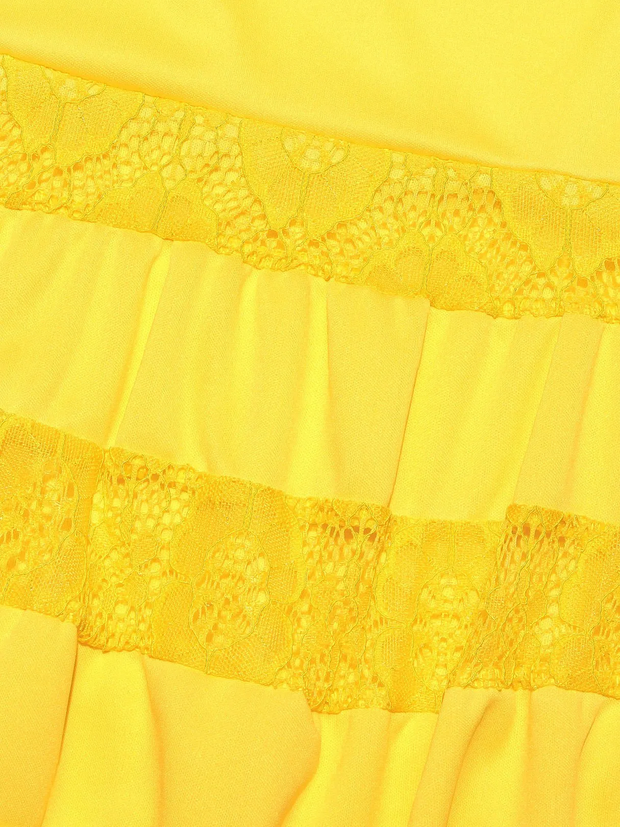 Wholesale Scoop Neck Plain Lace Sleeveless Yellow Casual Dresses
