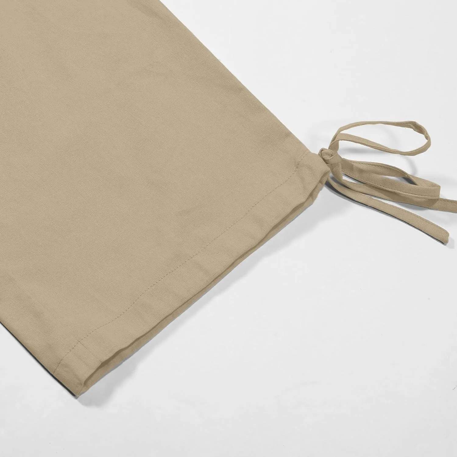 Women's Wide Leg Linen Pants Summer Casual Elastic High Waist Palazzo Pant Dress Tie Knot Trouser with Pocket